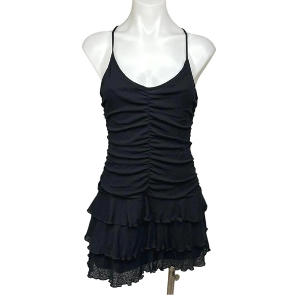 Black Wild Fable Scoop Neck FairyCore Mini Dress - Picture 2 of 4